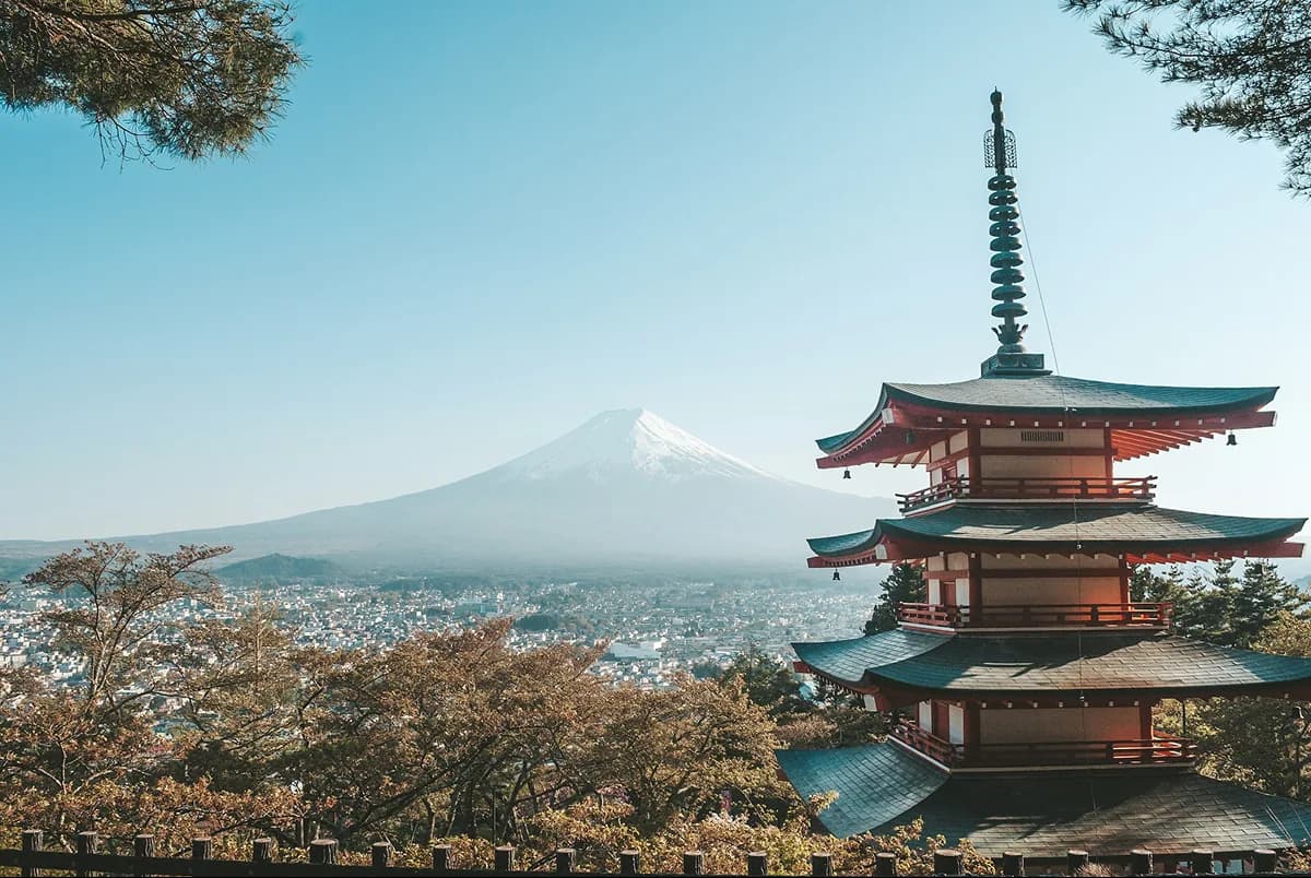 Mount Fuji with pagoda
